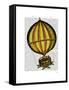 Hot Air Balloon Yellow and Red-Fab Funky-Framed Stretched Canvas