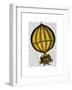 Hot Air Balloon Yellow and Red-Fab Funky-Framed Art Print