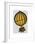 Hot Air Balloon Yellow and Red-Fab Funky-Framed Art Print