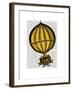 Hot Air Balloon Yellow and Red-Fab Funky-Framed Art Print