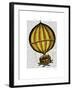 Hot Air Balloon Yellow and Red-Fab Funky-Framed Art Print