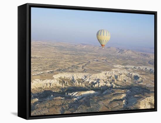 Hot Air Ballooning Over Rock Formations, Cappadocia, Anatolia, Turkey-Alison Wright-Framed Stretched Canvas