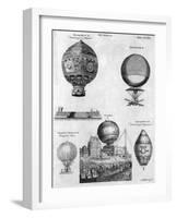 Hot-Air Balloons, 1783-84-Andrew Bell-Framed Giclee Print