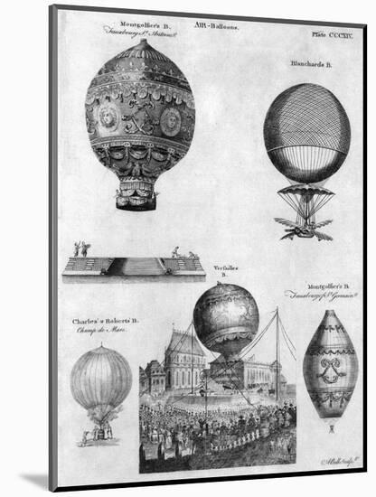 Hot-Air Balloons, 1783-84-Andrew Bell-Mounted Giclee Print