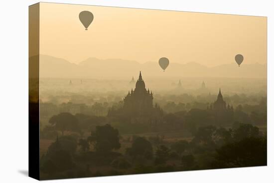 Hot Air Balloons Above Bagan (Pagan), Myanmar (Burma), Asia-Tuul-Stretched Canvas