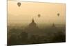 Hot Air Balloons Above Bagan (Pagan), Myanmar (Burma), Asia-Tuul-Mounted Photographic Print