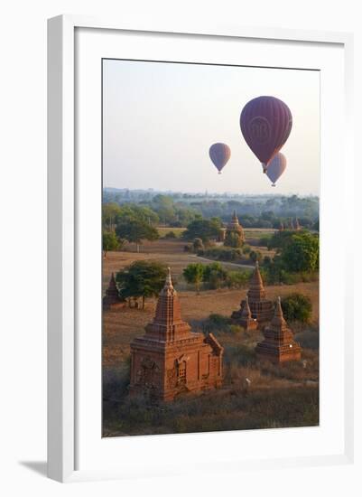 Hot Air Balloons Above Bagan (Pagan), Myanmar (Burma), Asia-Tuul-Framed Photographic Print