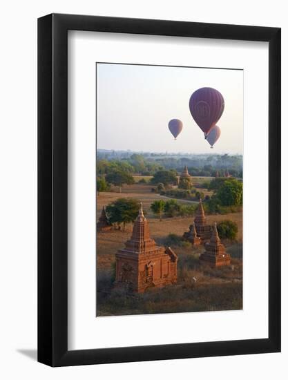 Hot Air Balloons Above Bagan (Pagan), Myanmar (Burma), Asia-Tuul-Framed Photographic Print