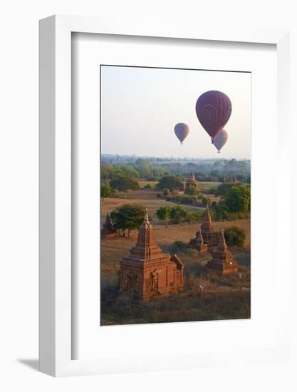 Hot Air Balloons Above Bagan (Pagan), Myanmar (Burma), Asia-Tuul-Framed Photographic Print