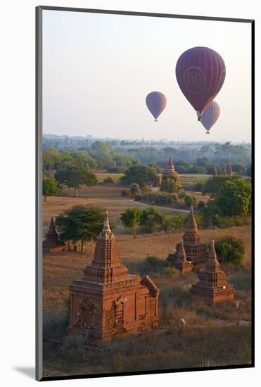 Hot Air Balloons Above Bagan (Pagan), Myanmar (Burma), Asia-Tuul-Mounted Photographic Print