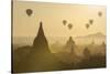 Hot air balloons above the temples of Bagan (Pagan), Myanmar (Burma), Asia-Janette Hill-Stretched Canvas