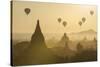 Hot air balloons above the temples of Bagan (Pagan), Myanmar (Burma), Asia-Janette Hill-Stretched Canvas