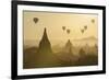 Hot air balloons above the temples of Bagan (Pagan), Myanmar (Burma), Asia-Janette Hill-Framed Photographic Print