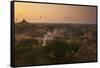 Hot Air Balloons at Sunrise Above Bagan (Pagan), Myanmar (Burma), Asia-Colin Brynn-Framed Stretched Canvas