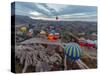 Hot Air Balloons (Atmosphere Ballons) Flying over Mountain Landscape at Cappadocia, UNESCO World He-Vadim Petrakov-Stretched Canvas