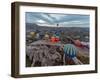 Hot Air Balloons (Atmosphere Ballons) Flying over Mountain Landscape at Cappadocia, UNESCO World He-Vadim Petrakov-Framed Photographic Print