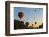 Hot Air Balloons Cruising over Cappadocia, Anatolia, Turkey, Asia Minor, Eurasia-James Strachan-Framed Photographic Print