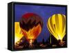 Hot Air Balloons During Night Glow, Kent, Washington, USA-Merrill Images-Framed Stretched Canvas