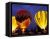 Hot Air Balloons During Night Glow, Kent, Washington, USA-Merrill Images-Framed Stretched Canvas