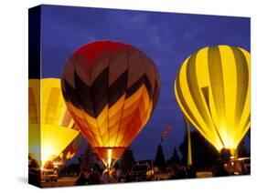 Hot Air Balloons During Night Glow, Kent, Washington, USA-Merrill Images-Stretched Canvas