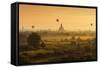 Hot Air Balloons Floating over Bagan at Dawn-Jon Hicks-Framed Stretched Canvas