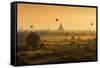 Hot Air Balloons Floating over Bagan at Dawn-Jon Hicks-Framed Stretched Canvas