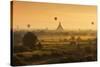 Hot Air Balloons Floating over Bagan at Dawn-Jon Hicks-Stretched Canvas