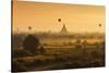 Hot Air Balloons Floating over Bagan at Dawn-Jon Hicks-Stretched Canvas
