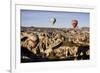 Hot Air Balloons Flying Among Rock Formations at Sunrise in the Red Valley-Ben Pipe-Framed Photographic Print