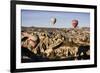 Hot Air Balloons Flying Among Rock Formations at Sunrise in the Red Valley-Ben Pipe-Framed Photographic Print