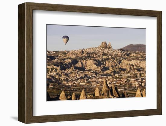 Hot Air Balloons Flying Among Rock Formations at Sunrise in the Red Valley-Ben Pipe-Framed Photographic Print