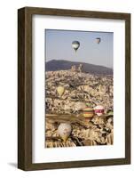 Hot Air Balloons Flying Among Rock Formations at Sunrise in the Red Valley-Ben Pipe-Framed Photographic Print