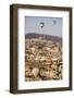 Hot Air Balloons Flying Among Rock Formations at Sunrise in the Red Valley-Ben Pipe-Framed Photographic Print