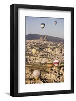 Hot Air Balloons Flying Among Rock Formations at Sunrise in the Red Valley-Ben Pipe-Framed Photographic Print