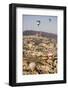 Hot Air Balloons Flying Among Rock Formations at Sunrise in the Red Valley-Ben Pipe-Framed Photographic Print