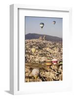 Hot Air Balloons Flying Among Rock Formations at Sunrise in the Red Valley-Ben Pipe-Framed Photographic Print