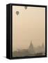 Hot Air Balloons Flying over the Ancient Temples of Bagan, Bagan, Myanmar-Jane Sweeney-Framed Stretched Canvas