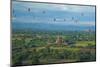 Hot air balloons, morning view of the temples of Bagan, Myanmar.-Michele Niles-Mounted Photographic Print