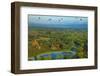 Hot air balloons, morning view of the temples of Bagan, Myanmar.-Michele Niles-Framed Photographic Print