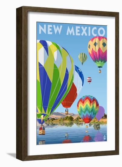 Hot Air Balloons - New Mexico-Lantern Press-Framed Art Print