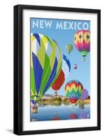 Hot Air Balloons - New Mexico-Lantern Press-Framed Art Print