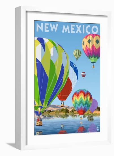 Hot Air Balloons - New Mexico-Lantern Press-Framed Art Print