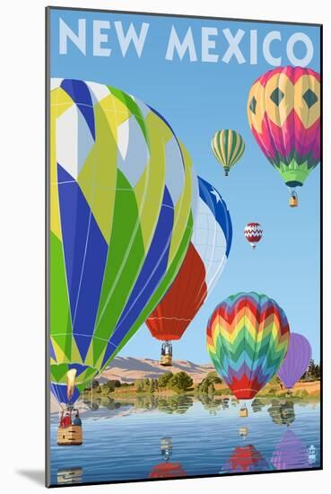 Hot Air Balloons - New Mexico-Lantern Press-Mounted Art Print