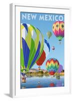 Hot Air Balloons - New Mexico-Lantern Press-Framed Art Print