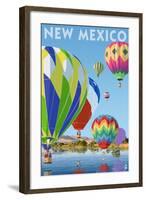 Hot Air Balloons - New Mexico-Lantern Press-Framed Art Print