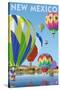 Hot Air Balloons - New Mexico-Lantern Press-Stretched Canvas
