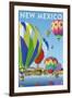 Hot Air Balloons - New Mexico-Lantern Press-Framed Art Print