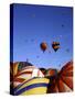 Hot Air Balloons on the Ground and in the Air in Albuquerque, New Mexico, USA-Bill Bachmann-Stretched Canvas