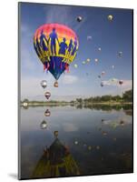Hot Air Balloons Reflected in Prospect Lake, Colorado Springs, Colorado, USA-Don Grall-Mounted Photographic Print