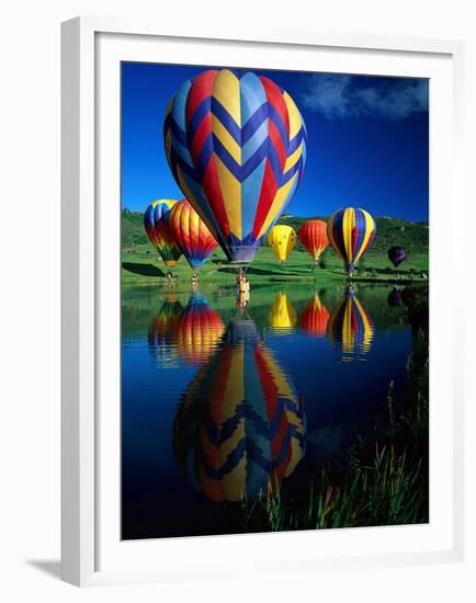 Hot Air Balloons, Snowmass CO-David Carriere-Framed Premium Photographic Print